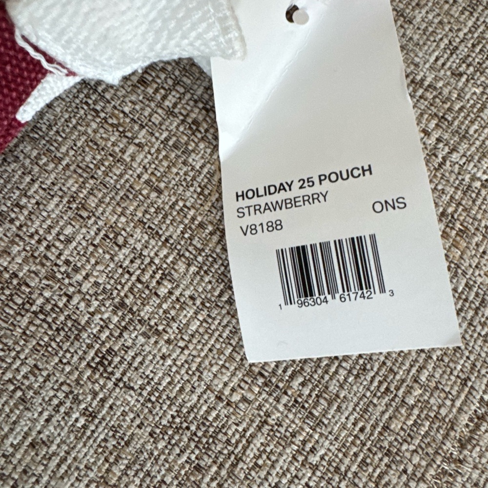 Vuori Maroon & White Patterned Canvas Pouch - Picture 2 of 6